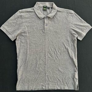 BOSS Men’s Polo Shirt Grey Comfortable Cotton Large Size